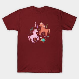 Pink & Coral Unicorn T-Shirt